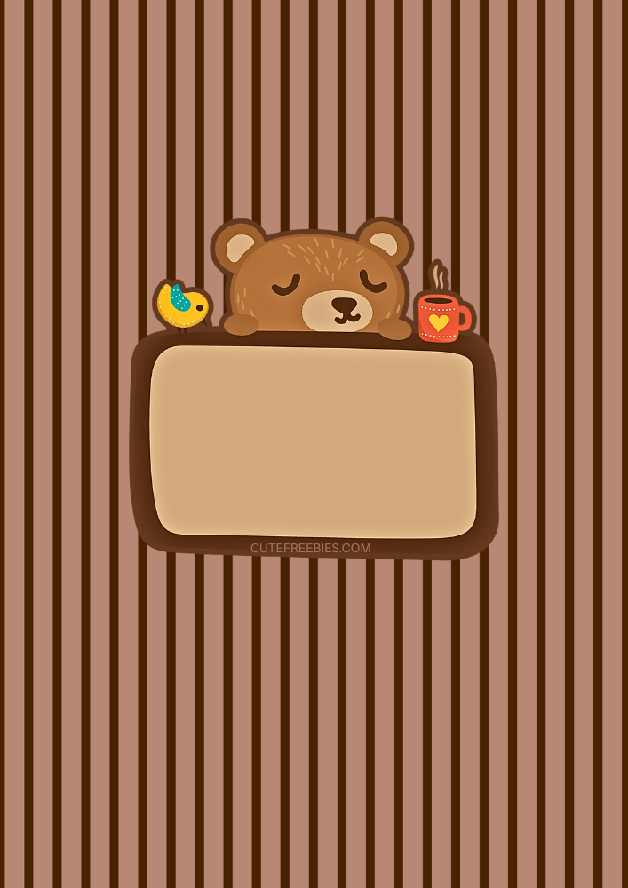 Free printable January bullet journal - monthly planner template PDF with cute coffee and bear theme #cutefreebiesforyou #printableplanner #freeprintable #bulletjournal