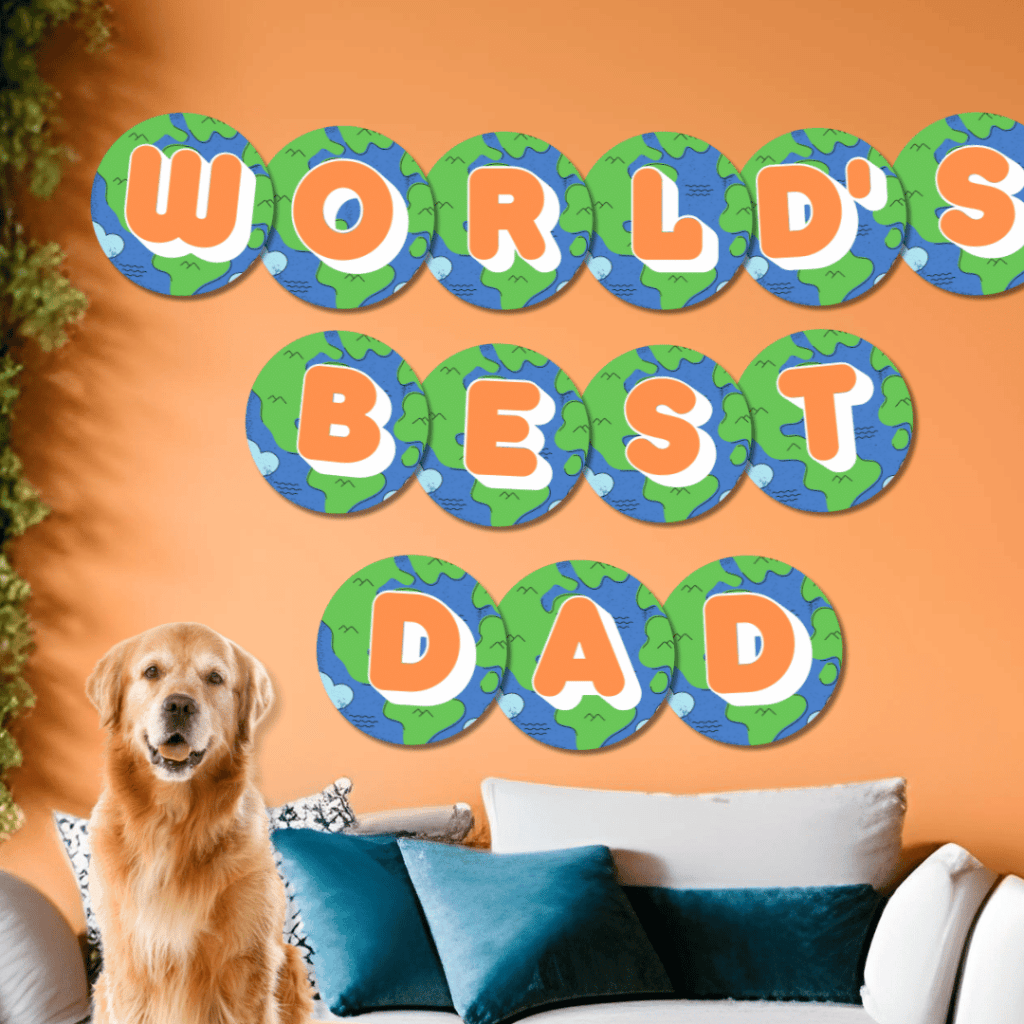 Happy Fathers Day Banner - free printable Fathers day bunting letters #cutefreebiesforyou #freeprintable #FathersDay - SEE PREVIOUS POST TO DOWNLOAD THIS BANNER