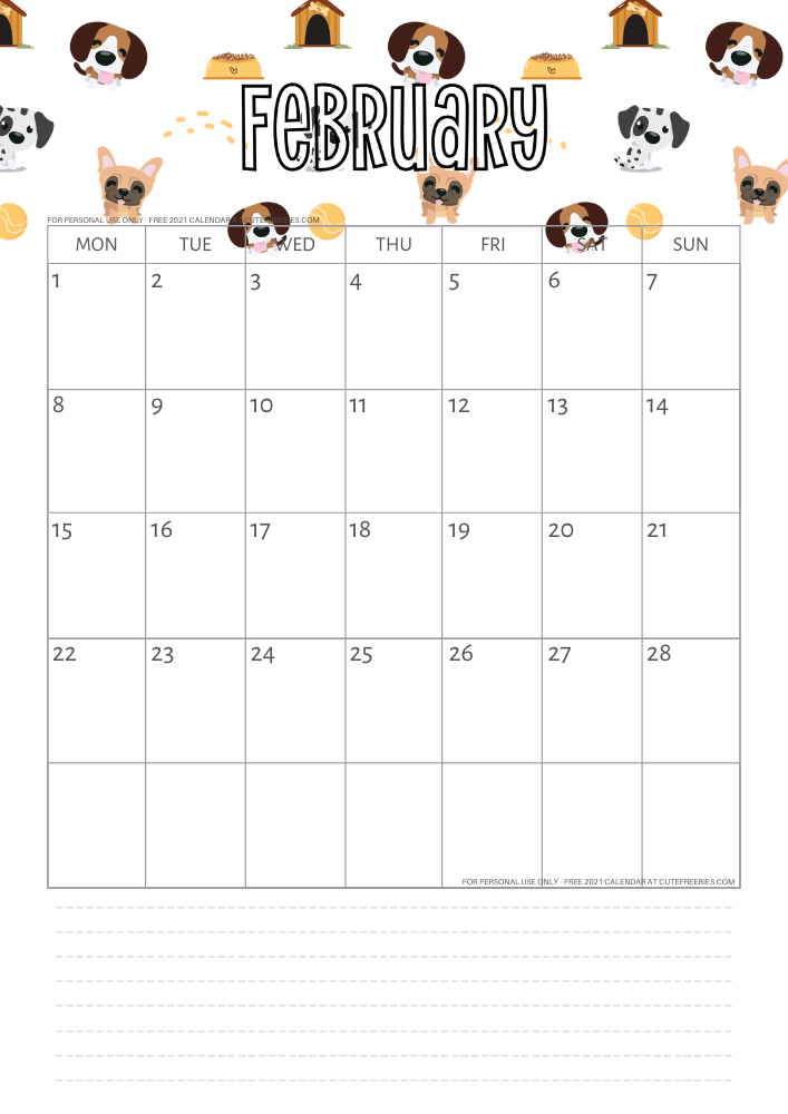 February 2021 calendar cute free printable monthly planner. Click the previous post to download the PDF file. #printablesandinspirations