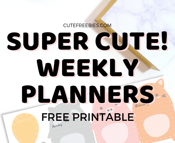 Weekly Planner Free Printable PDF - super cute designs! Choose from our free printable weekly planners and get your free download. #cutefreebies #weeklyplanner #bujoweekly #printableplanner #weeklyspread #bulletjournalweekly