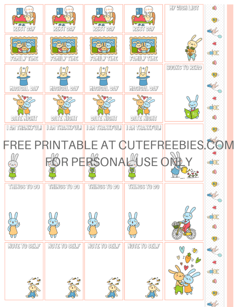 Cute Planner Stickers For You! Free printable stickers for your bullet journal or planner. Free download now! #cutefreebiesforyou #plannerstickers #printablestickers #bulletjournal #bujoideas #bujoinspiration