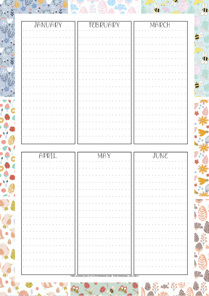 Free Printable Future Log - for planner and bullet journal #cutefreebiesforyou #freeprintable #budgetplanner SEE PREVIOUS POST TO GET THE COMPLETE 2021 PLANNER