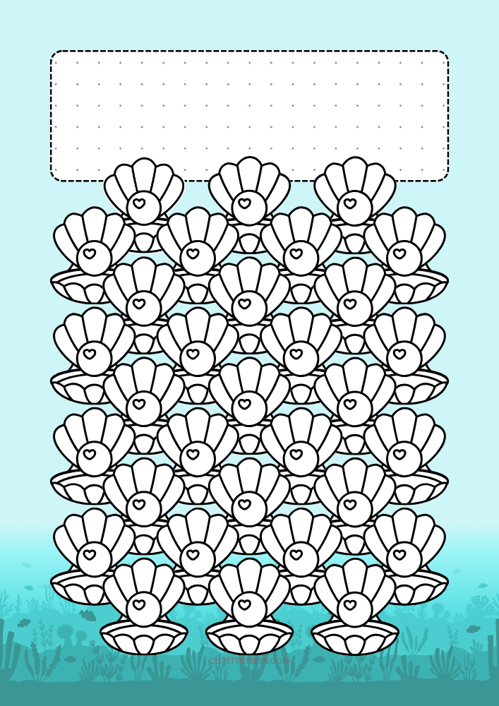 Free printable habit mood tracker PDF template with sea theme