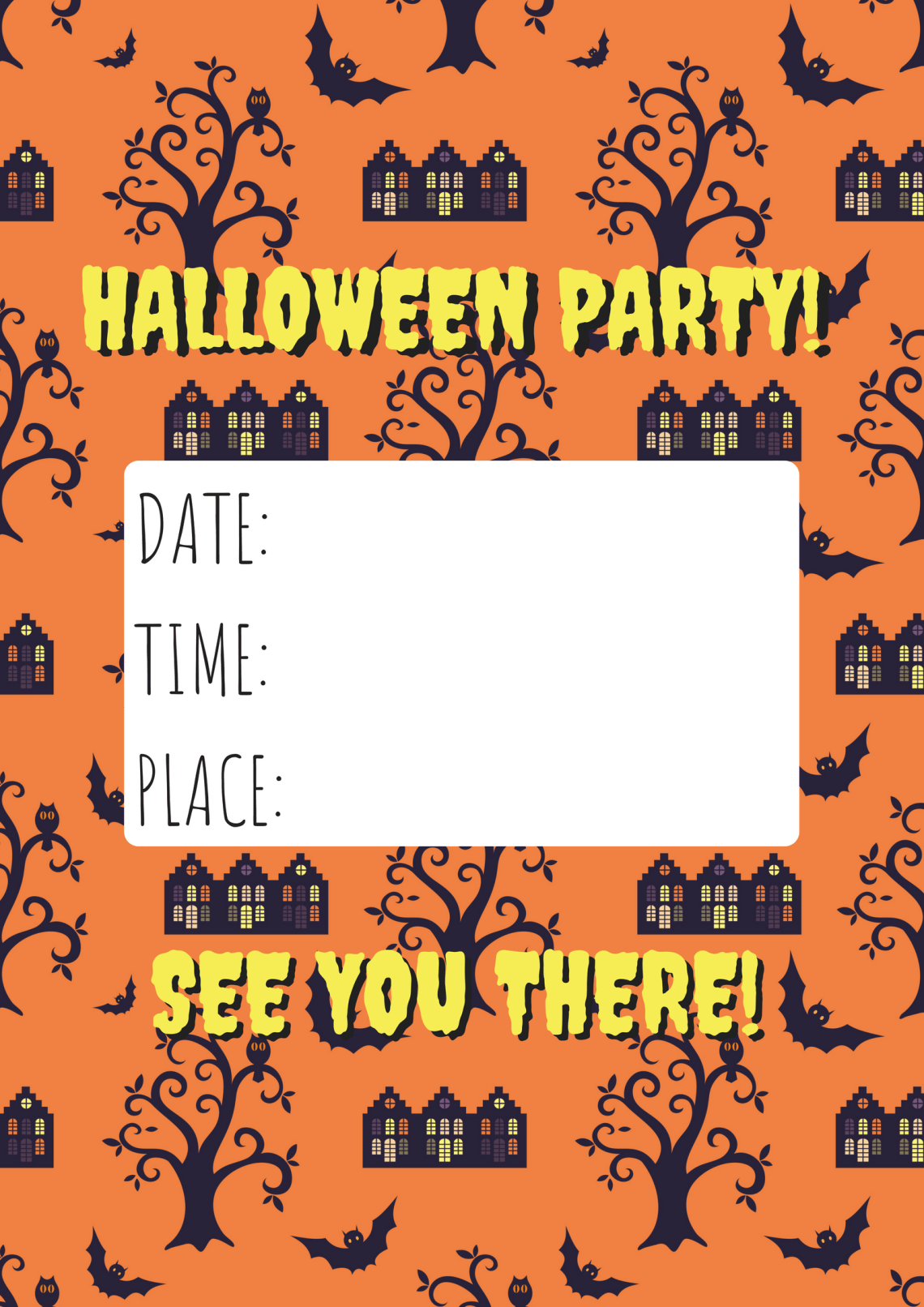 FREE HALLOWEEN poster and invitation card! Where to get cute Halloween images and FREE Halloween images, posters, cards and background. #clipart #Halloween #partyprintables