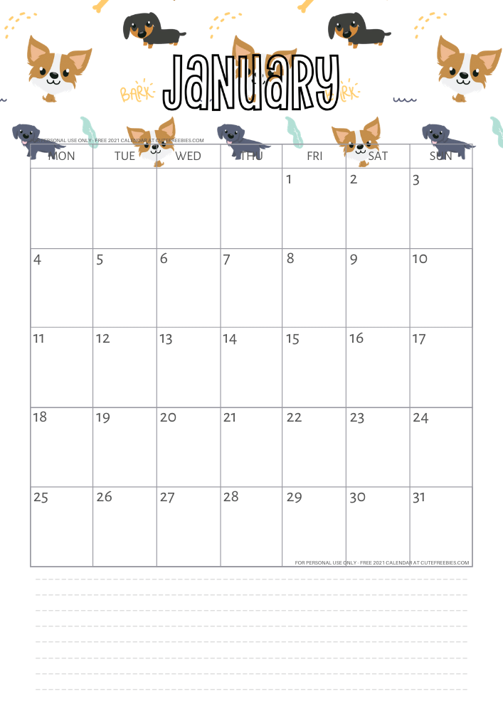January 2021 calendar cute free printable monthly planner. Click the previous post to download the PDF file. #printablesandinspirations