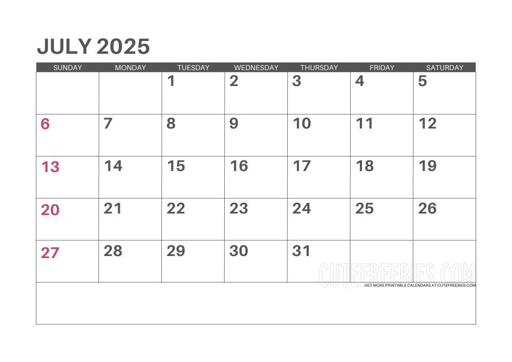 July 2025 monthly planner #2025calendar #cutefreebiesforyou - SEE PREVIOUS POST TO DOWNLOAD THE COMPLETE 2025 CALENDAR PLANNER