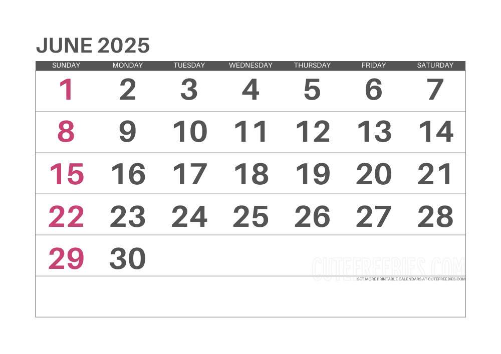 June 2025 monthly calendar #2025calendar #cutefreebiesforyou - SEE PREVIOUS POST TO DOWNLOAD THE COMPLETE 2025 CALENDAR