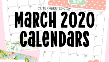 Free Printable March 2020 Calendar Planner - free pdf download! #cutefreebiesforyou #freeprintable
