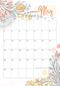May 2021 calendar free printable monthly planner - See previous post to download the PDF file. #cutefreebiesforyou