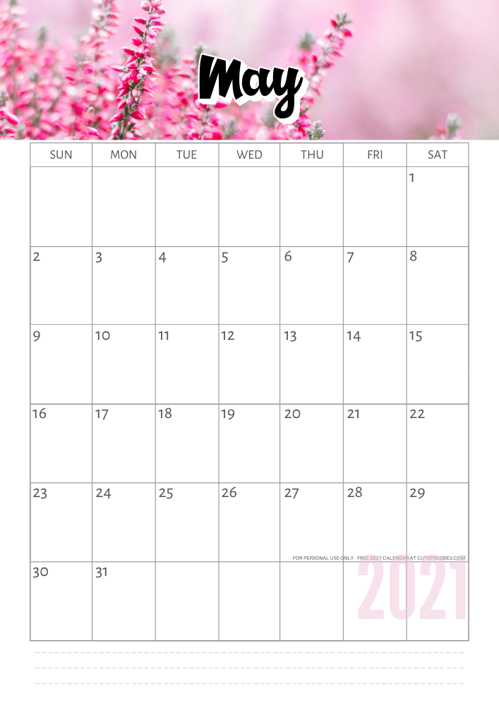 MAY 2021 Calendar using Canva Pro #cutefreebiesforyou #freeprintable #planneraddict #canva