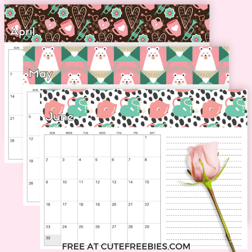 FREE 2019 Printable Calendar With Notes! Cute calendar with more space for notes and goals. Download now for free! #freeprintable #printableplanner #2019calendar #cutefreebies