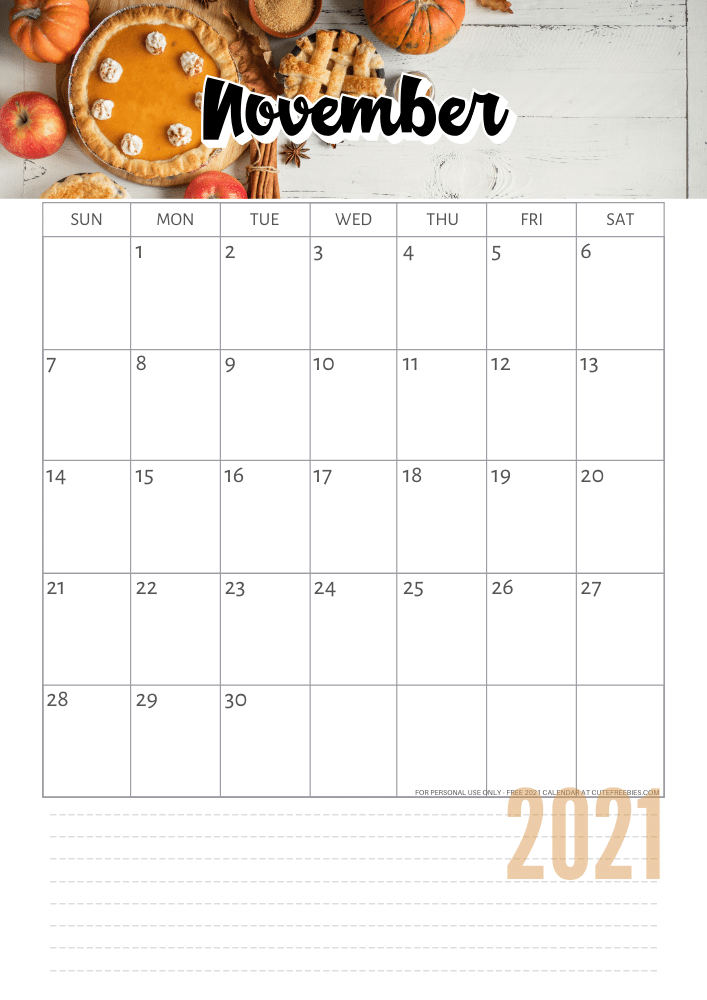 NOVEMBER 2021 Calendar using Canva Pro #cutefreebiesforyou #freeprintable #planneraddict #canva