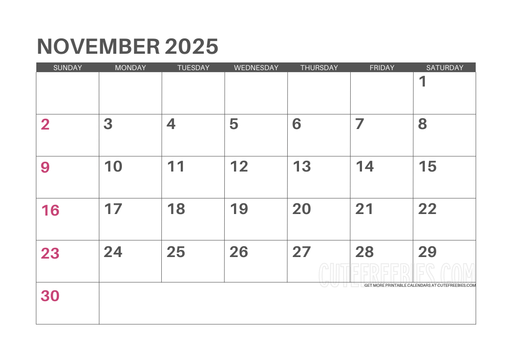 November 2025 monthly planner #2025calendar #cutefreebiesforyou - SEE PREVIOUS POST TO DOWNLOAD THE COMPLETE 2025 CALENDAR PLANNER