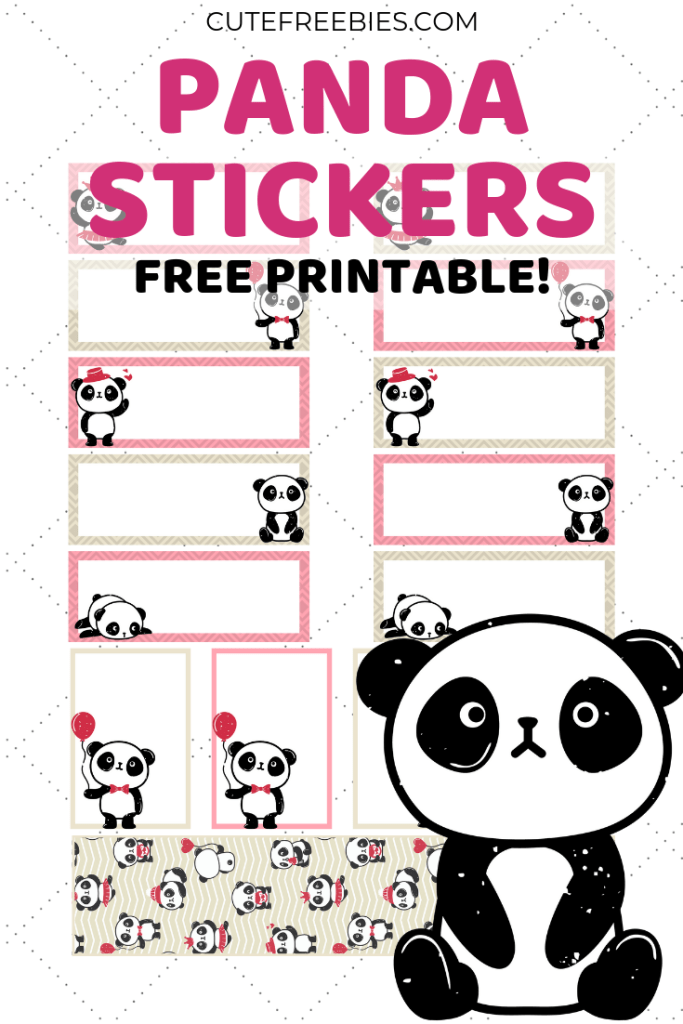 Free Printable Panda School Stickers And Labels! Cute character stickers for boys and girls, perfect for labeling books and notebooks. Free download now! #backtoschool #printablestickers #schoolstickers #cutefreebiesforyou #freeprintable #panda