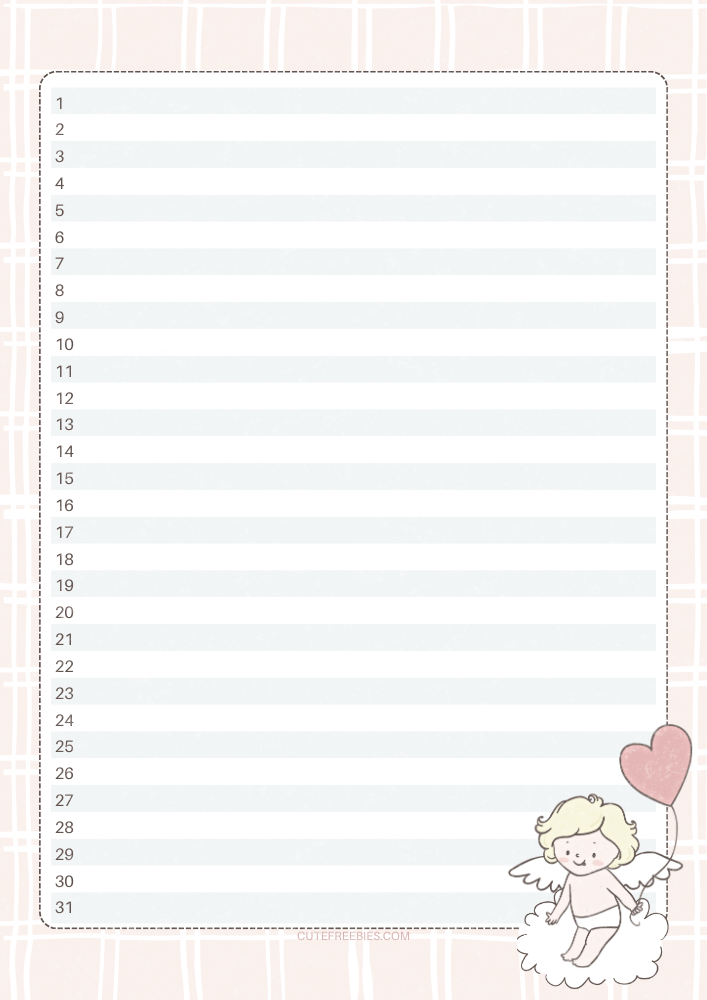 Free printable cute bullet journal - monthly planner template PDF with cute balloon theme #cutefreebiesforyou #printableplanner #freeprintable #bulletjournal