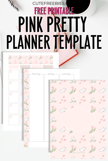 Free printable pink planner PDF, pretty planner template - Get your free download now! #cutefreebiesforyou #freeprintable #planneraddict
