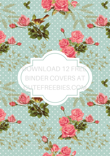 Free Printable Binder Covers And Binder Dividers - 12 shabby chic roses binder covers plus 12 monthly planner dividers. #freeprintable #cutefreebiesforyou #diyplanner #shabbychic #roses