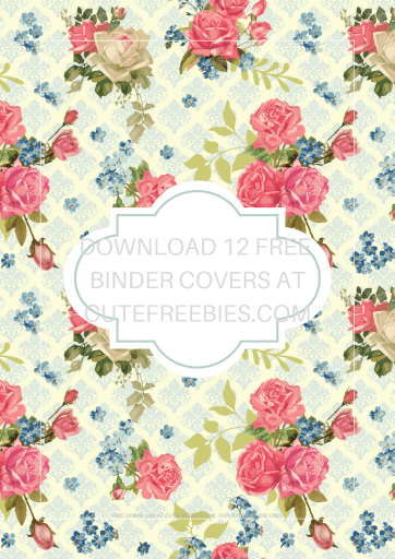 Free Printable Binder Covers And Binder Dividers - 12 shabby chic roses binder covers plus 12 monthly planner dividers. #freeprintable #cutefreebiesforyou #diyplanner #shabbychic #roses