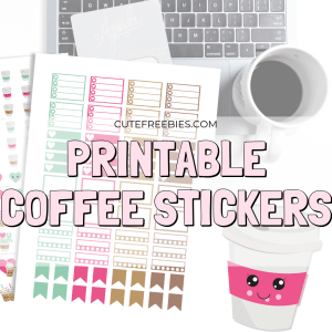 Free Printable Coffee Stickers PDF - cute coffee cup planner stickers for free download. Perfect for coffee lovers. Enjoy! #cutefreebiesforyou #freeprintable #plannerstickers #coffeelover