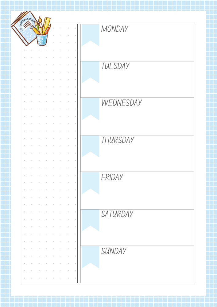FREE PRINTABLE WEEKLY PLANNER - plus more planner pages for your school binder --- SEE PREVIOUS POST TO GET THE COMPLETE PLANNER