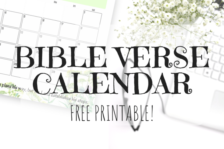 Get your free printable 2018 Bible verse calendar or scripture calendar here! Use this monthly calendar with bible verses as a monthly planner printable.