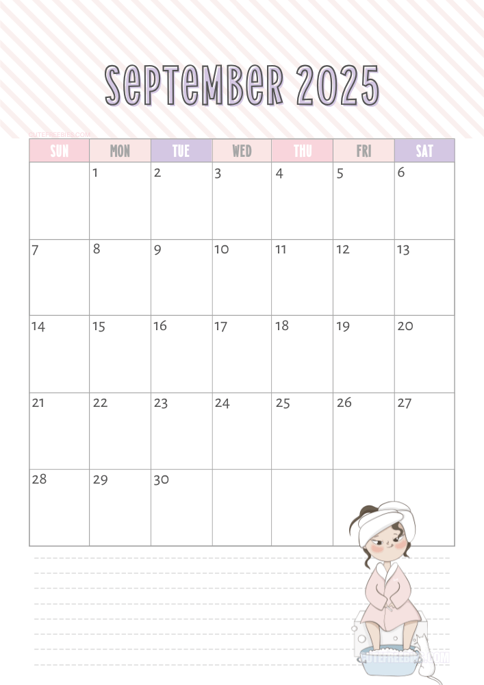 September 2025 cute cat calendar free printable #cutefreebiesforyou - SEE PREVIOUS POST TO DOWNLOAD THE COMPLETE 2025 CALENDAR