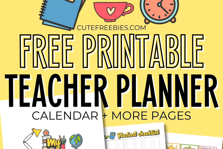 Free printable Teacher Planner for 2025 and 2026 - download the free pdf and create your teacher binder. #cutefreebiesforyou #teacherplanner #freeprintable