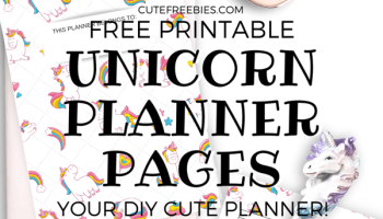 Free Unicorn DIY Printable Planner! Monthly calendar template, weekly planner and notes page plus a cute cover. Use these to create your own planner. Free download now! #freeprintable #printableplanner #cutefreebies #unicorn