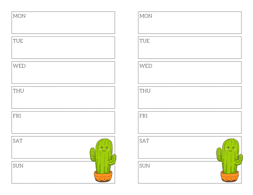 Free printable weekly planner - half size planner for plant lovers #freeprintable #cutefreebiesforyou SEE PREVIOUS POST TO DOWNLOAD THE PDF FILE AND CALENDAR