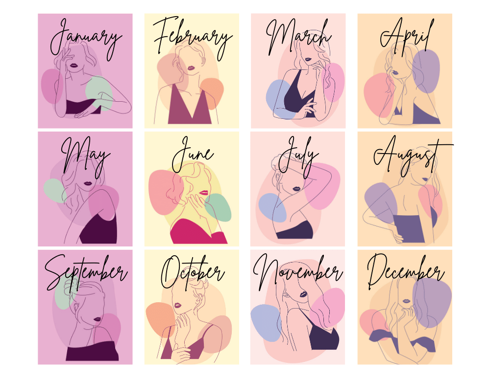 Female line art planner stickers, monthly planner stickers #planneraddict #plannerstickers #cutefreebiesforyou